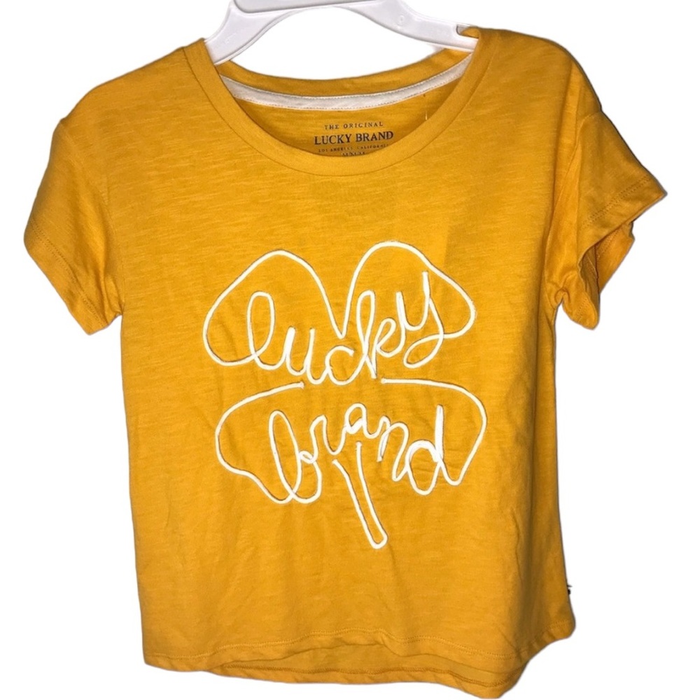 Lucky Brand M Girls Yellow Short Sleeve T-shirt NWT